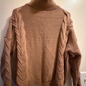 Cozy Cable Knit Sweater - Tan